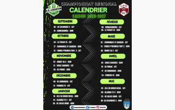 CALENDRIER SÉNIORS M R2 SAISON 2026-2027
