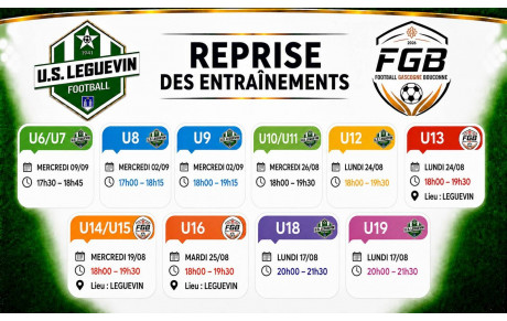 REPRISE DES ENTRAÎNEMENTS