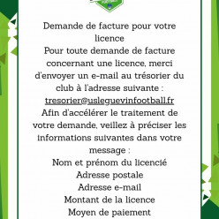 DEMANDE DE FACTURE LICENCE